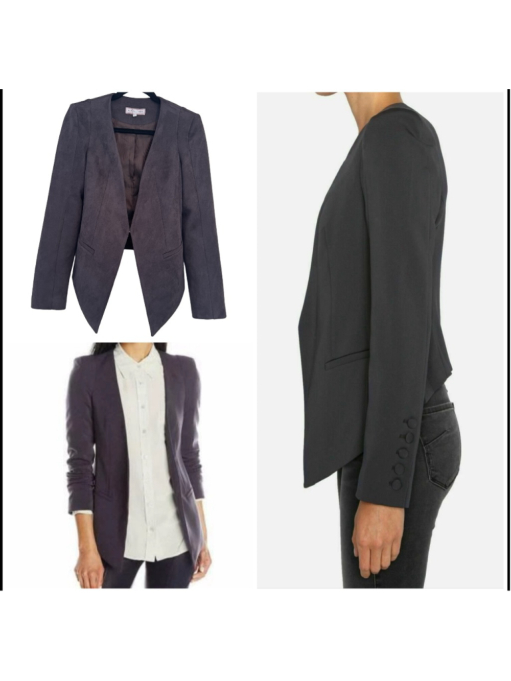 James Jeans V Blazer Petite Sueded Mink